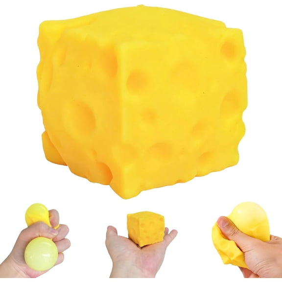 Small Mini Cheese Squishy, Tiny Quick-Rising Food Squeeze Cube, Sensory Squishies for Adults Yellow Soft Novelty Party Favors