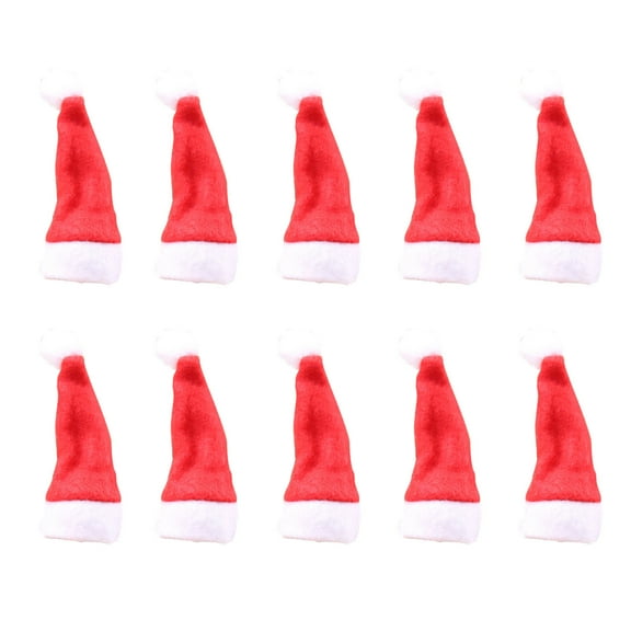 VerPetridure 10PCS Christmas Lollipop Hat Christmas Non-woven Fabric Cap Mini Christmas Hat 4*7cm