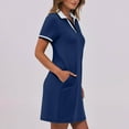 thumbnail image 4 of Mgmyaa Women's T-Shirt Dress Short Sleeve V Neck Casual Summer Tennis Golf Mini Shirt Dress with Pockets, 4 of 8
