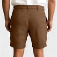 thumbnail image 3 of Nestiefly Mens Linen Shorts Elastic Waist Shorts Casual Summer Lightweight Cotton Linen Pants with Pockets Coffee XL, 3 of 3