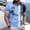 Blue, variant on Short Sleeve Dress Shirts for Men Green Collared Quarter Zip Hawaiian Style Tops Botanical Striped Vacation-Inspired Polos Green,S