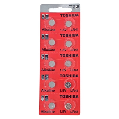 10-Pack LR41 / AG3 Toshiba Alkaline Button Batteries