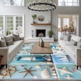 thumbnail image 4 of Ocean Theme Washable Living Room Rugs 5'x8', Anchor Lighthouse Low Pile Throw Large Area Rug Non-Slip Sturdy Edge Binding Carpet for Living Room Kitchen Office, 4 of 9