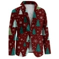 thumbnail image 5 of yuCgh Men's Business Casual Christmas Print Corduroy Jacket, Festive Style for Office Parties and Holiday Events, Professional yet Fun,Wine 4XL, 5 of 5