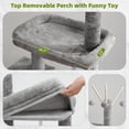 thumbnail image 2 of Cat Tree, Cat Tower for Indoor Cats with Scratching Post for Small Cats and Kittens, Cat House with Removable Top Platform and Fluffy Balls, Hanging Cat Basket, Light Gray, 2 of 9