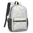 thumbnail image 2 of Unicorn and Cloud Pink Pattern 17" Waterproof Oxford School Backpacks for Teens, S-Shape Padded Straps, for School, Travel, Hiking, Camping, 2 of 5