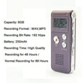thumbnail image 6 of Multifunctional Rechargeable 8GB 650HR Digital Audio Voice Recorder Dictaphone MP3 Player, 6 of 7