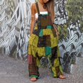 thumbnail image 1 of WILLBEST Pantalones Casuales para Mujer, elegantes, Bohemios, con Estampado de Patchwork, Sin Mangas, Holgados, con Tirantes Harlan para Un Uso Diario Cómodo. Chica, 1 of 5