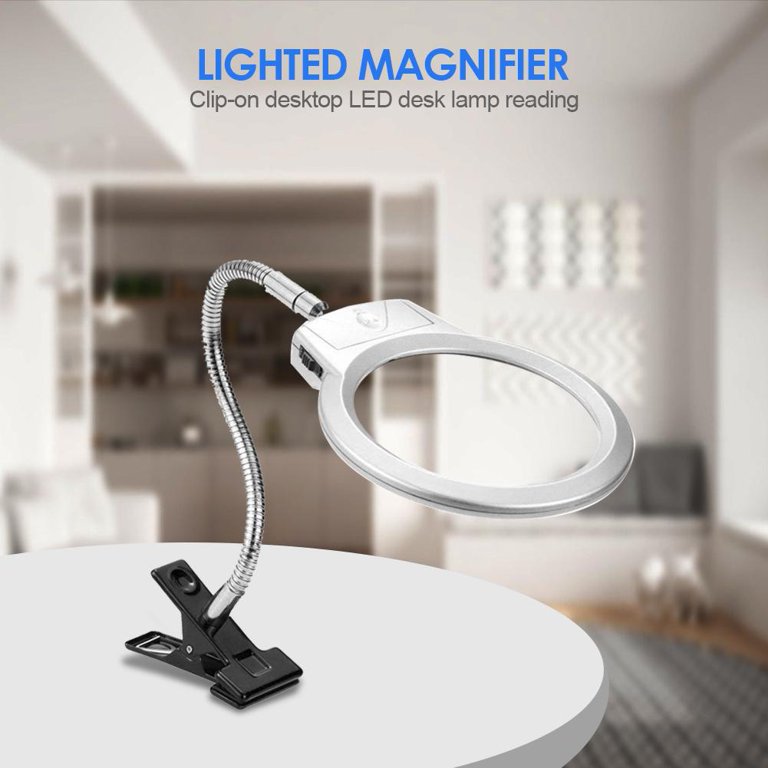 Loyalheartdy 16X LED Magnifier Lamp Gooseneck Facial Magnifying Glass Lens  Floor Stand Light Brightness Height Adjustable w/Wheels