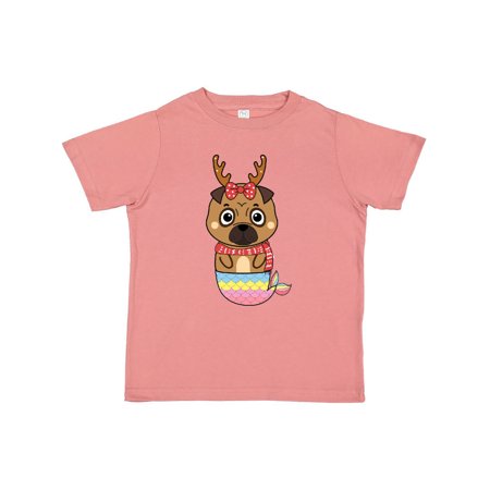 

Inktastic Pug Christmas Mermaid Gift Toddler Boy or Toddler Girl T-Shirt