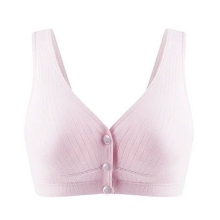 

Booker Bras For Women Wireless Gather Breastfeeding Bra Pregnancy Vest Breathable Front Open Button No Steel Ring Bra