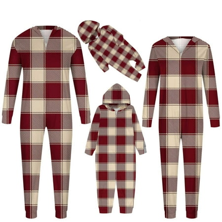 

YWDJ Christmas Pajamas for Family Fashionable Christmas Print Family European And American Pajamas Parent-child Suit Baby Brown(Brown Toddler 3M)