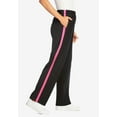 thumbnail image 3 of Woman Within Plus Size Petite Cotton French Terry Straight-Leg Pull-On Side-Stripe Pants, 3 of 3
