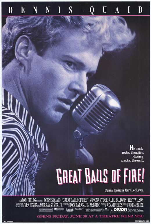 Great Balls of Fire movie POSTER (Style C) (27" x 40") (1989