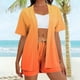 thumbnail image 4 of Cardigan Largo para Mujer con Bolsillos Suelto Casual Poliéster Conjunto con Pantalones Cortos Y Top, Sudadera Y Pantalones para Mujeres, 4 of 6