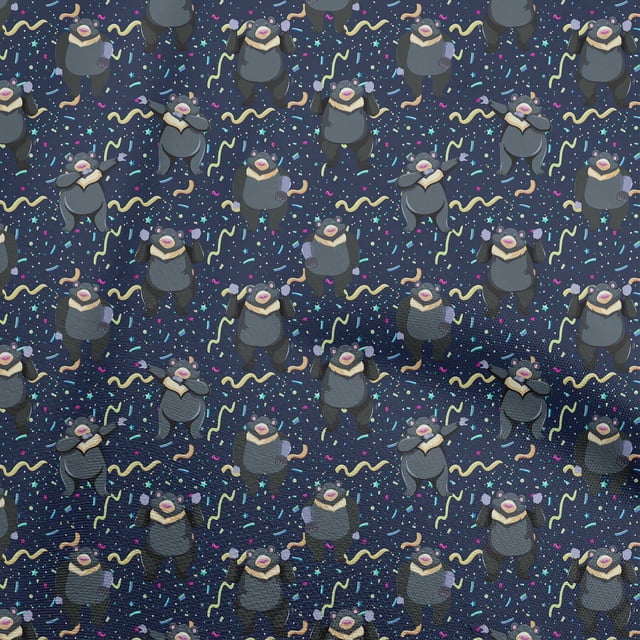 oneOone Cotton Jersey Navy Blue Fabric Circus Sewing Craft Projects Fabric Prints By Yard 58 Inch Wide