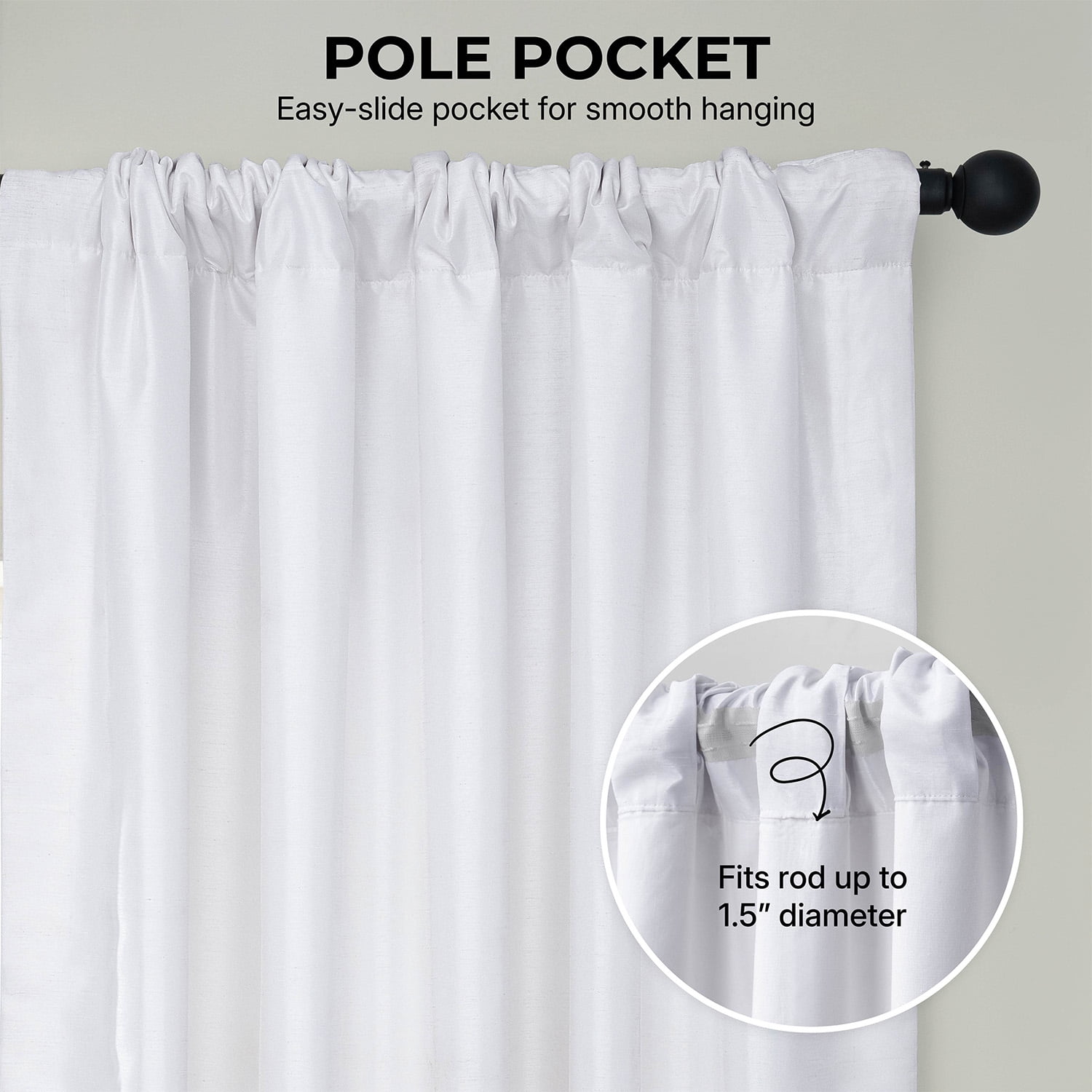 Half Price Drapes Ice Vintage Dupioni Silk Blackout Curtains for Bedroom(1 Panel), 50WX 84L