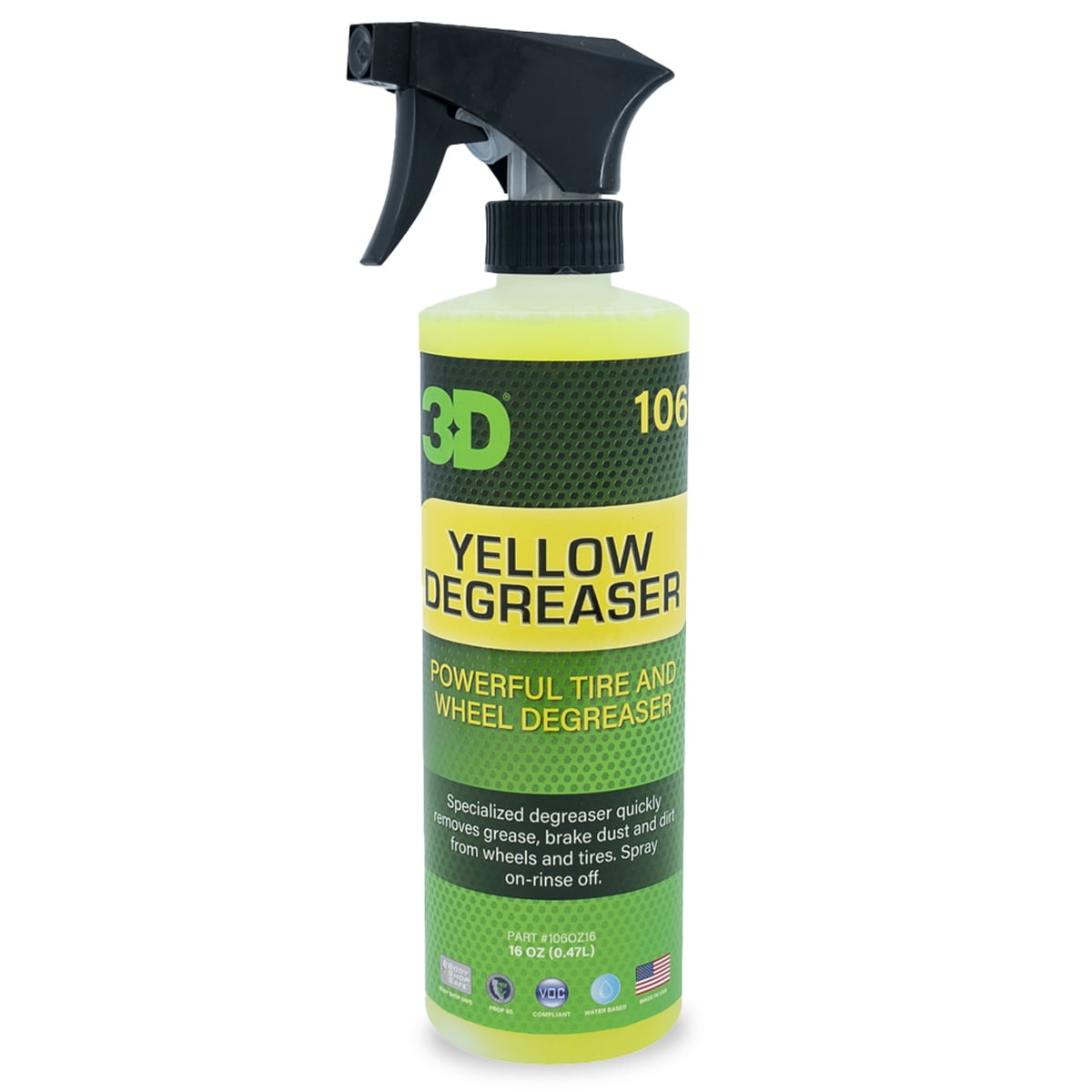 3D Yellow Degreaser - Wheel & Tire Cleaner - All in One Wheel & Tire Car Wash Detailing Spray 16oz