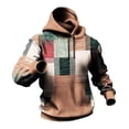 thumbnail image 1 of MHFRRA Sudadera con Capucha para Hombre con Costuras En Bloques de Color, Tendencia de Moda Deportiva Urbana Caqui, 1 of 2