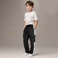 thumbnail image 2 of MKOSPLRT Cargo Sweatpants for Boy 3-14Y Baggy Jogger Bottoms Elastic Waist Color Block Sweat Pants with Pocket, 2 of 7
