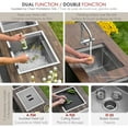 thumbnail image 3 of Stylish 20" Dura-Tek Stainless Steel Dual Mount Insulated Ice Chest Workstation Sink with 3 accs E-120, 3 of 10