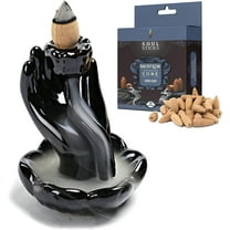 Soul Sticks Hand Waterfall Backflow Cone Burner and Good Luck Back flow Incense Cones Combination Set