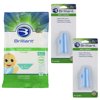 Brilliant Bundle with Tooth Tissues Xylitol Wipes Bubblegum Flavor 30 Count and Soft Silicone Wipe-N-Brush Brush, Blue 2 Pack