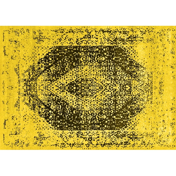 Ahgly Company Indoor Rectangle Persian Yellow Bohemian Area Rugs, 3' x 5'