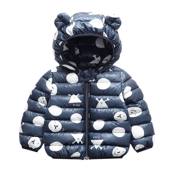 Baby Hooded Down Jacket Snow Suit Light Warm Windproof Outerwear Cute Bear Ear Down Coats