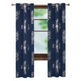 thumbnail image 1 of Deconovo Cortinas opacas con estampado floral azul marino de 42 x 84 pulgadas con aislamiento térmico para ventanas, 1 of 5