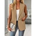 thumbnail image 6 of Women'S Summer Sleeveless Vest Tops Fashion Casual Work Office with Pockets Khaki XXL, 6 of 9