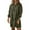 Army Green, variant on vdgthytj Women's Lapel Button Front Dress Long Sleeves Solid Color Mini Dress Tiered Ruffled Hem Short Dresses