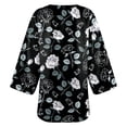 thumbnail image 4 of Aloohaidyvio Terra and Sky Plus Size,Ladies Sleeve Kimono Cardigan Puff Loose Chiffon Cover Up Casual Blouse Tops, 4 of 5