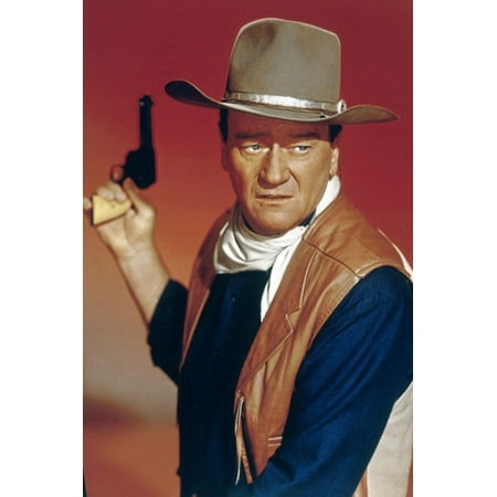 John Wayne in El Dorado holding pistol iconic portrait 1967 24x36 ...