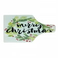 thumbnail image 1 of Christmas Cutting Board, Watercolor Painting Style Christmas Wreath and Hand Lettering Mistletoe, Tempered Glass Cutting and Serving Board, Wine Bottle Shape, Black Green White, by Ambesonne, 1 of 1