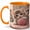 Orange, variant on Cute Kitten Coffee Mug, Cozy Cat with Pink Yarn Pet Lover Design, 11 oz Ceramic Cup