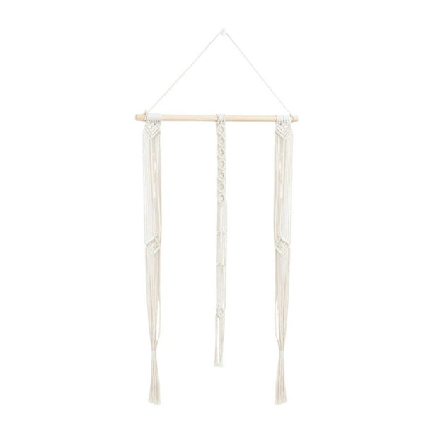 Percha de pared tejida a mano de macramé para sombreros, organizador de sombreros de vaquero, multiusos para sombreros de ala ancha, borlas