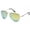 Yellow, variant on Newbee Fashion -Classic Aviator Sunglasses Flash Full Mirror lenses Semi Half Frame for Men Women with Spring Hinge UV Protection