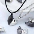thumbnail image 4 of Collar de pareja con letras de A-Z para mujer y hombre, juego de collares con piedras y corazones, atracción magnética, regalo de Jelwelry, 1 par, 4 of 4