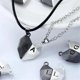 thumbnail image 4 of Collar de pareja con letras de A-Z para mujer y hombre, juego de collares con piedras y corazones, atracción magnética, regalo de Jelwelry, 1 par, 4 of 4