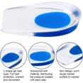 thumbnail image 1 of silicona de grado médico, almohadillas de apoyo para el talón, almohadillas de gel absorbentes para fascitis plantar, espolón de talón y relajación, tamaño L rojo + azul, 1 of 2