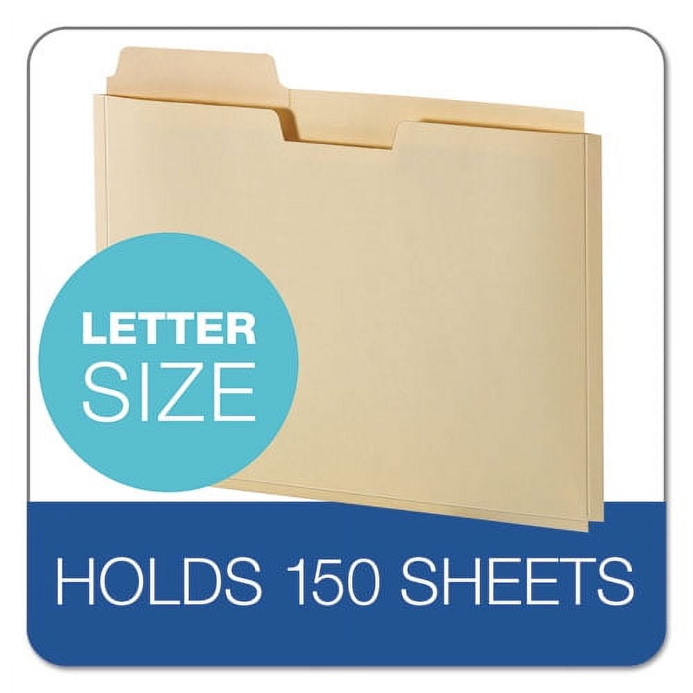 File Folder Pocket, 0.75" Expansion, Letter Size, Manila, 10/pack | Bundle of 5