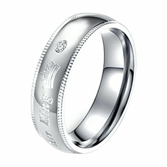 DESIGNICE Promise Rings for Couples,Color-Maintaining Wedding Bands for Couples,Finger-Conforming Design Couples Rings,Whitegold1 Plated