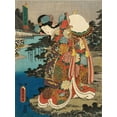 thumbnail image 2 of Kunisada (Toyokuni III), Utagawa 19x24 White Modern Wood Framed Museum Art Print Titled - Costumes in Five Different Colors - Red (Aka), 2 of 4