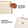 thumbnail image 6 of 3 Piece Carry on Luggage Sets, Hardside Suitcase Set with Double Spinner Wheels, Expandable Travel Bag and Toiletry Bag, White, 6 of 7
