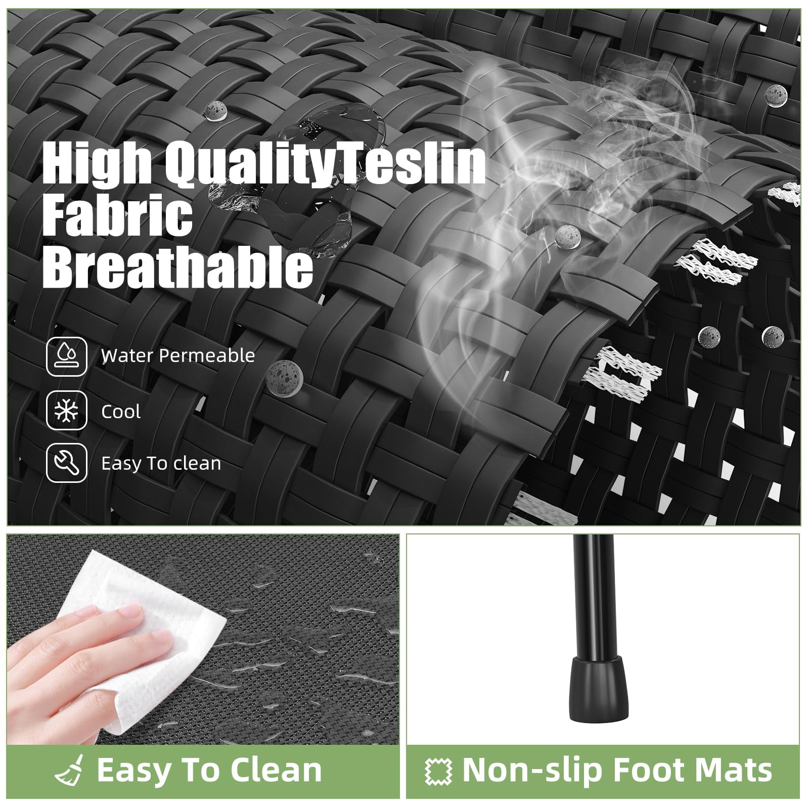 Breathable Elevated Dog Bed With Metal Frame For Large Dogs  Black