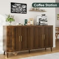 thumbnail image 4 of Smart FENDEE 63"W Sideboard Storage Cabinet with Slatted Doors and Adjustable Shelf,Dining Room,Walnut, 4 of 8