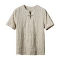 thumbnail image 1 of BOBOGOJP T-Shirts en Coton Surdimensionnés pour Hommes, Manches Courtes, Col Rond, Coupe Décontractée (Kaki, 4TG), 1 of 3