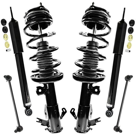 Detroit Axle - 6pc Struts Shocks Kit for 2012 Honda Civic, 2 Front Struts with Coil Spring Assembly 2 Rear Shock Absorbers 2 Front Sway Bar End Links Replacement Suspension