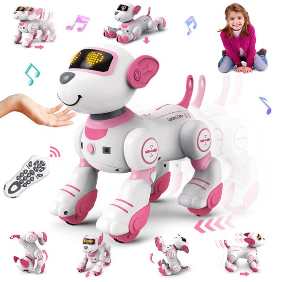 VATOS Remote Control Robot Dog Toy for Kids - Interactive Touch & Follow 17 Functions Robot Dog Pet, Programmable Smart Walking Puppy Intelligent Dancing RC Robot Toy